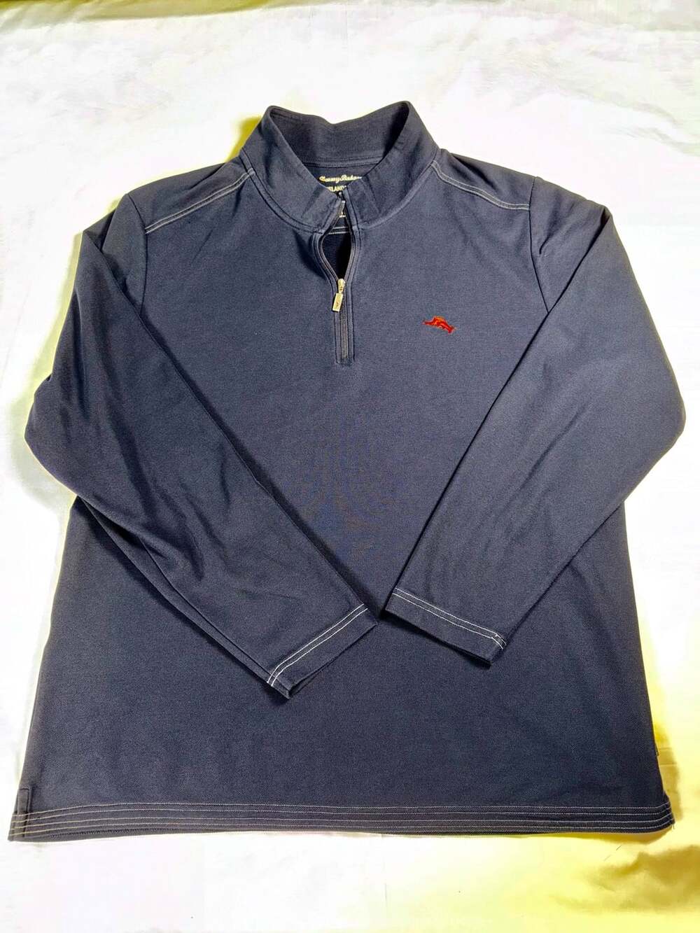 Tommy Bahama Emfielder IslandZone Half-Zip Size XXL Blue Supima Cotton